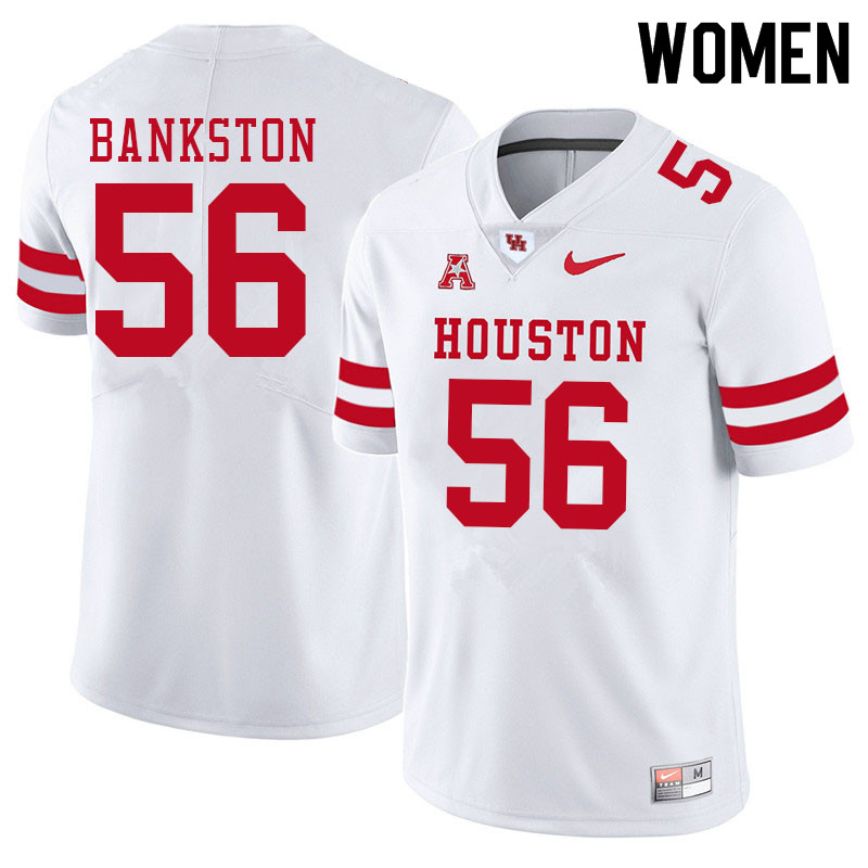 Women #56 Latrell Bankston Houston Cougars College Football Jerseys Sale-White - Click Image to Close